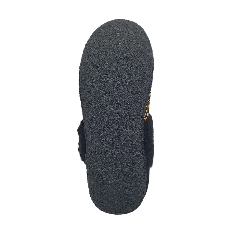 Sorel Youth Size 5 Unisex Nakiska Slide II Slippers Black Suede Faux Fur
